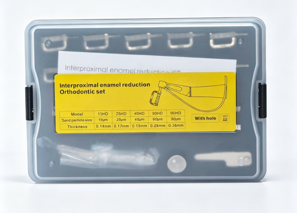 Dental IPR Interproximal Reduction Set with 4:1/1:1 Contra Angle and Strips